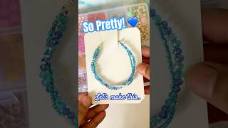 Cute Blue Beads Bracelet 💙✨ #beadedbracelet #braceletDIY #diyjewelry #cuteDIY #aestheticDIY #diy