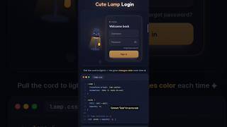 Cute Lamp Login Animation using HTML, CSS & JavaScript 💡