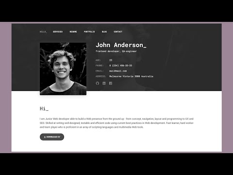 Portfolio Website HTML CSS JavaScript - Build a Personal Portfolio Website with HTML CSS JavaScript