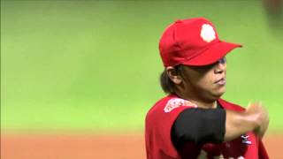 20140713-2 爆米花 綺麗VS台電 9下 羅嘉仁投出153公里火球的再見三振 霸氣關門