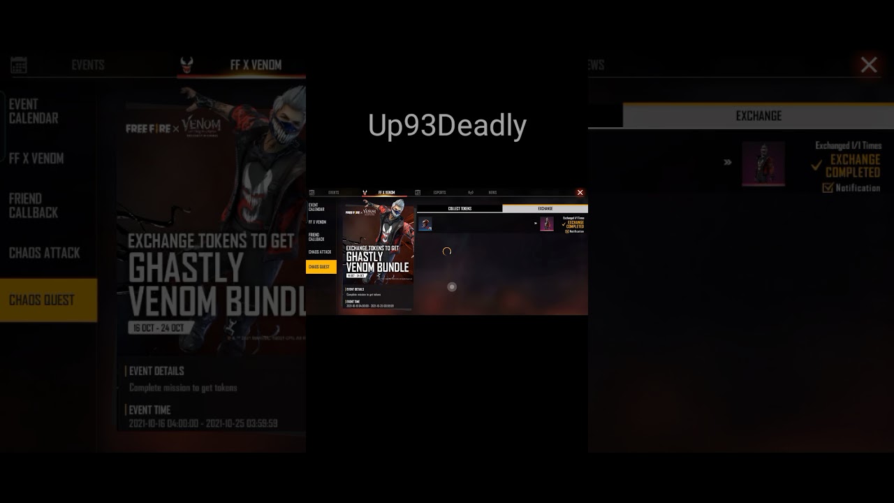Free fire 🔥🔥 I can open it Venom bondle exchange token first youtuber open this bundle||