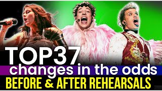 TOP 37 - Changes in the Odds Before and After Rehearsals - Eurovision 2024