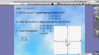 Algebra: Standard and Point Slope Formula Part 2