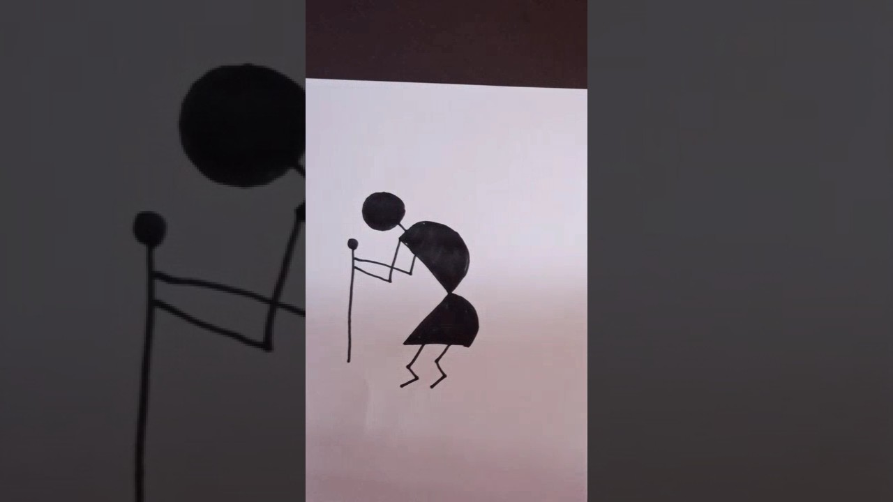 Warli Doodles - Human Figures - Day 7-Old Man