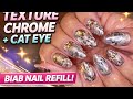 Texture Chrome + Cat Eye Nail Art ✨ | BIAB Nail Refill | Trending 2026 Design