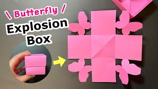 Butterfly Box | Explosion Box Tutorial | Box Surprise Gift | Origami Butterfly