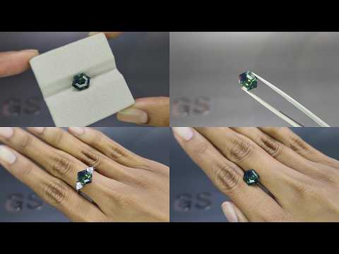 Teal-saphir im hexagon-schliff 3,52 karat, Madagaskar Video  № 1