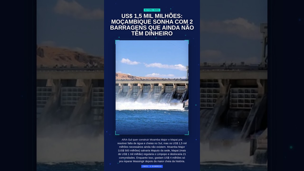 US$ 1,5 MIL MILHÕES: Moçambique Sonha Com 2 Barragens Que Ainda Não Têm Dinheiro
