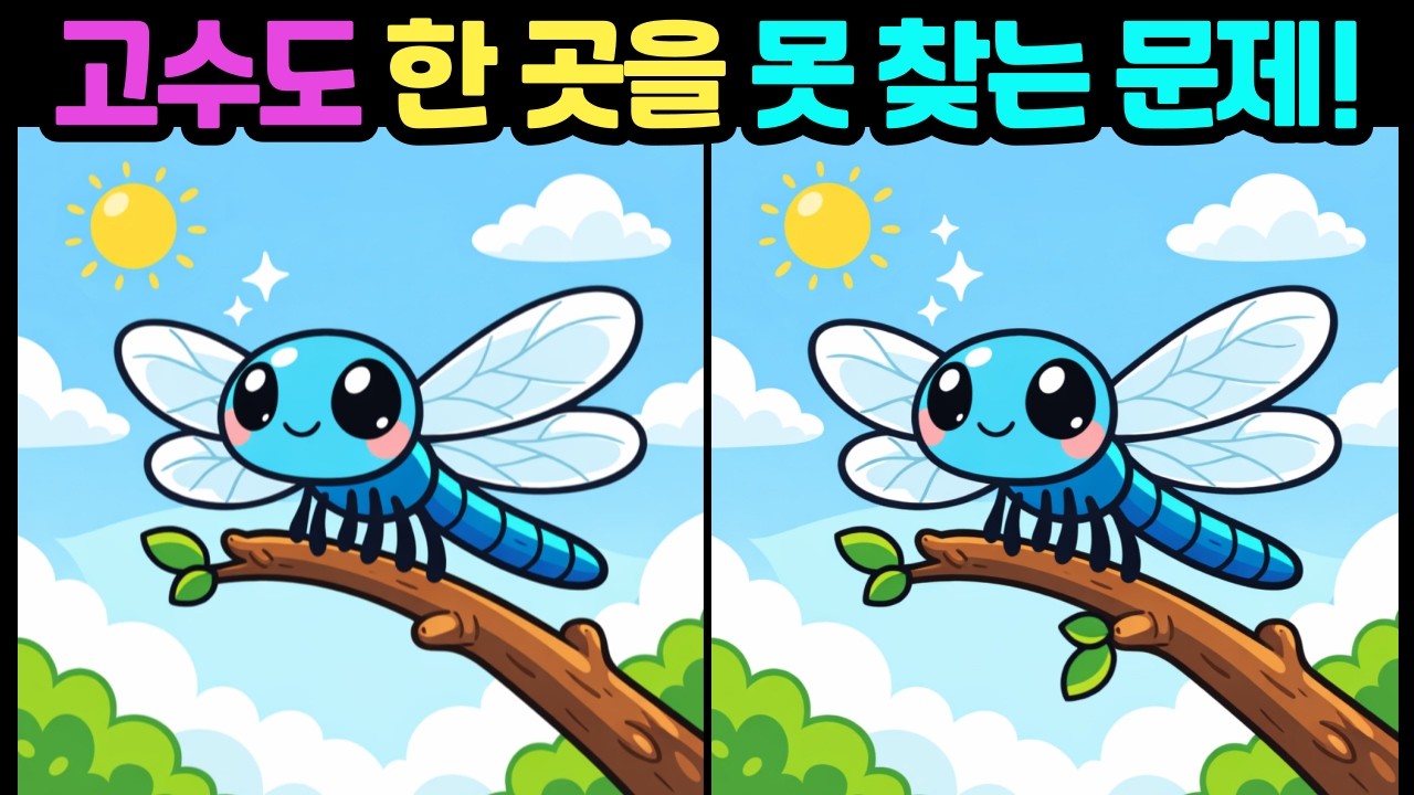 [다른그림찾기/뇌훈련] 고수도 한 곳을 못 찾는 문제! /두뇌운동/치매예방/스트레스해소/집중력테스트 #다른그림찾기 #틀린그림찾기 #FindDifference