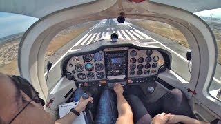 Tecnam P2002 Sierra | Extreme SHORT LANDING at LCA Intl Airport | 20kt Gusty Wind | Cockpit GoPro