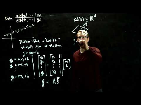 Linear Algebra - Least Squares Approximation - 03 - Fitting data to a straight curve Part 1