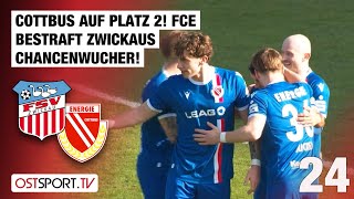 Energie auf Platz 2! FCE bestraft Zwickauer Chancenwucher: Zwickau - Cottbus | Regionalliga Nordost