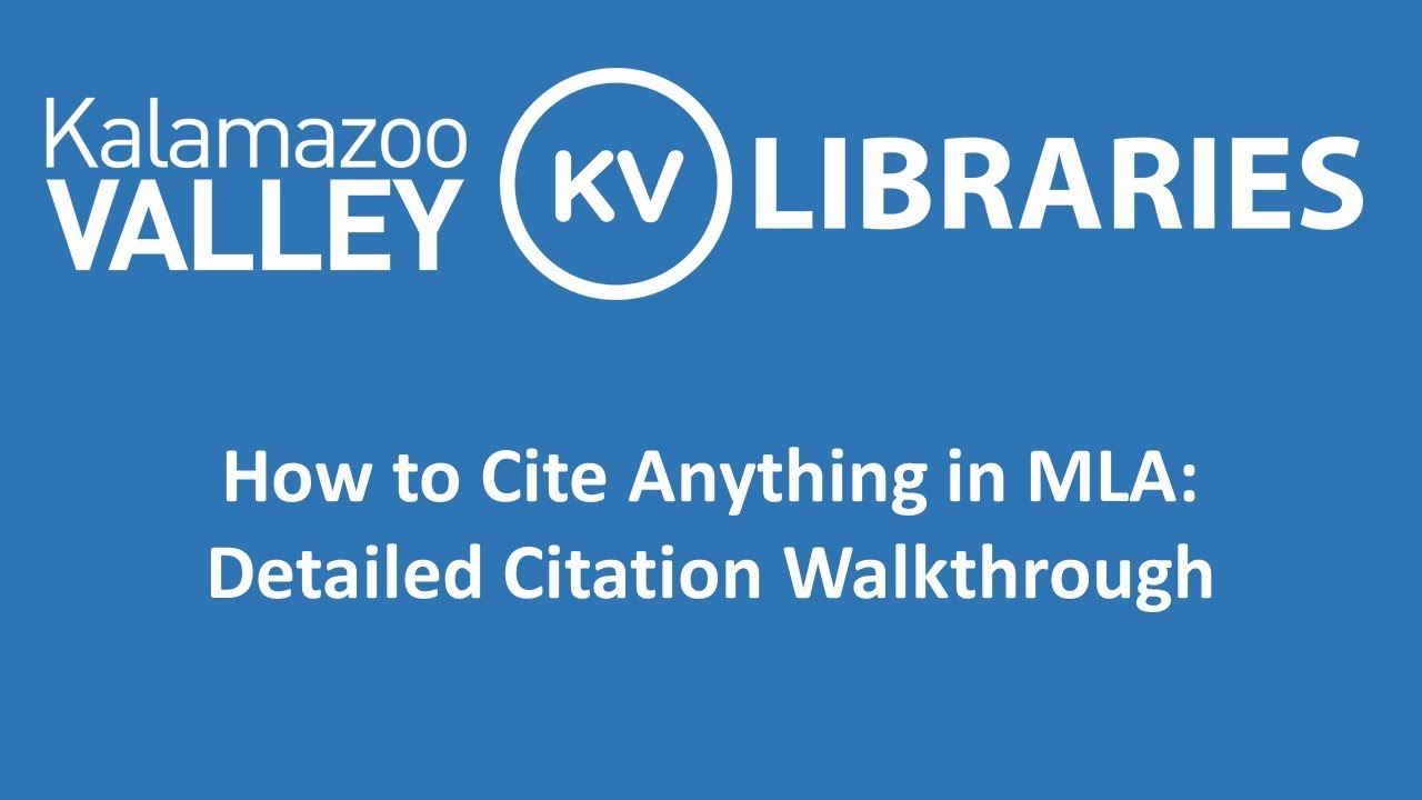MLA Walkthrough--Cite Anything
