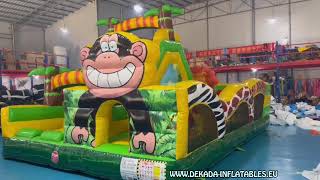 Monkey Jungle Inflatable Playground 7m x 4.8m x 4.2m - Bouncy Castle - Dekada Inflatables Europe