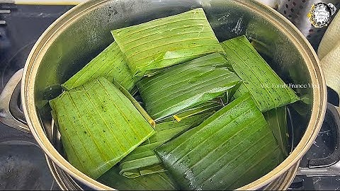 Cách Làm Mới Bánh Chuối Bột Báng Hấp - Không cuộc dây - chỉ một lá chuối | ABC Family France Vlog