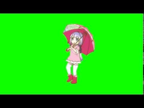 Kanna Umbrella Green Screen - Kanna Umbrella Green Screen