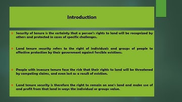 Source of Land Tenure Security
