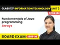 Arrays - Fundamentals of Java programming | Class 12 IT Unit 3 (Code 802) Part B | CBSE 2025-26