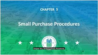 PHA Procurement Training: Chapter 5 - Small Purchase Procedures