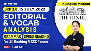 The Hindu Editorial Analysis Today | 15 July 2022 | The Hindu Vocabulary | SRP 3.0 | Harshita Ma'am