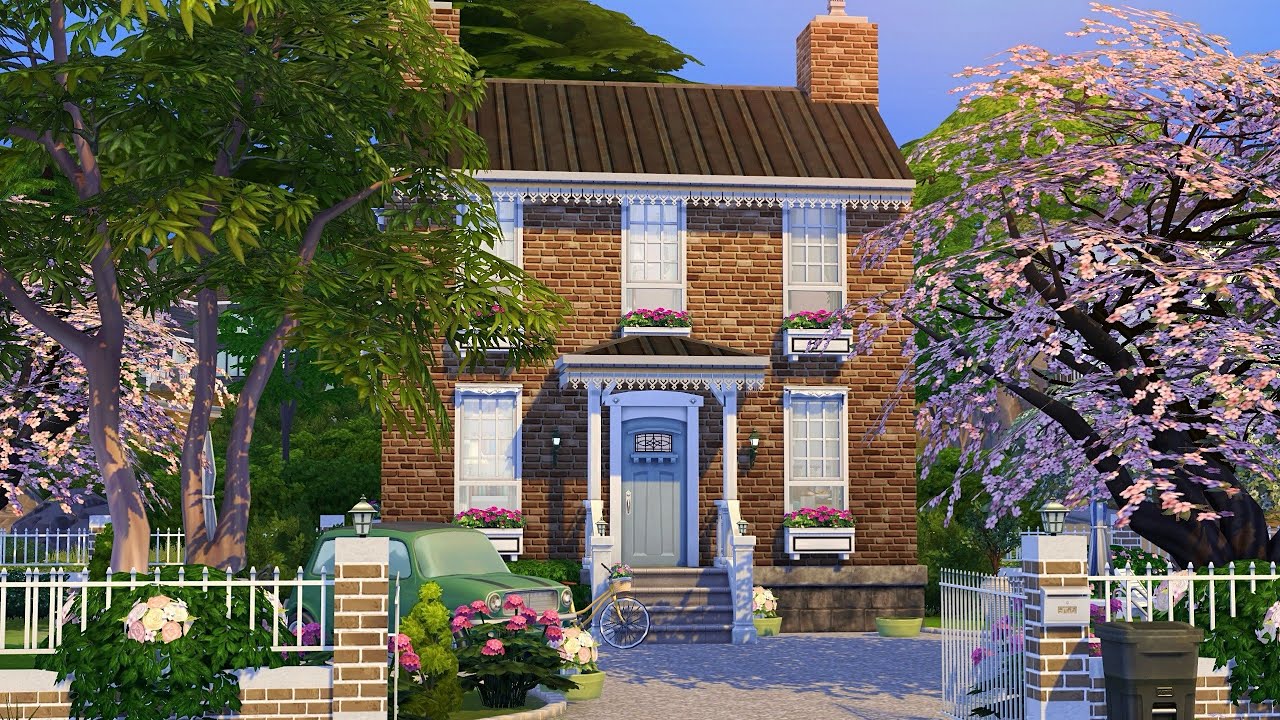 Brick Home • The Sims 4 • No CC | Speed Build - YouTube