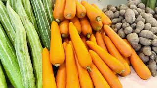 Carrot With Other Vegetables Display In Market Royalty Free Stock Footage No Copyright Video 4K