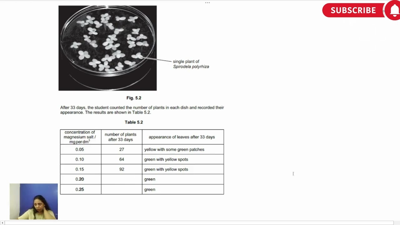 Hydrophyte Leaf Adaptations & Magnesium Deficiency in Plants  A Level Biology 0610