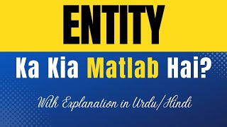 Entity Meaning in Urdu |'Entity Ka Kia Matlab Hota Hai'| Urdu/Hindi Explanation Included