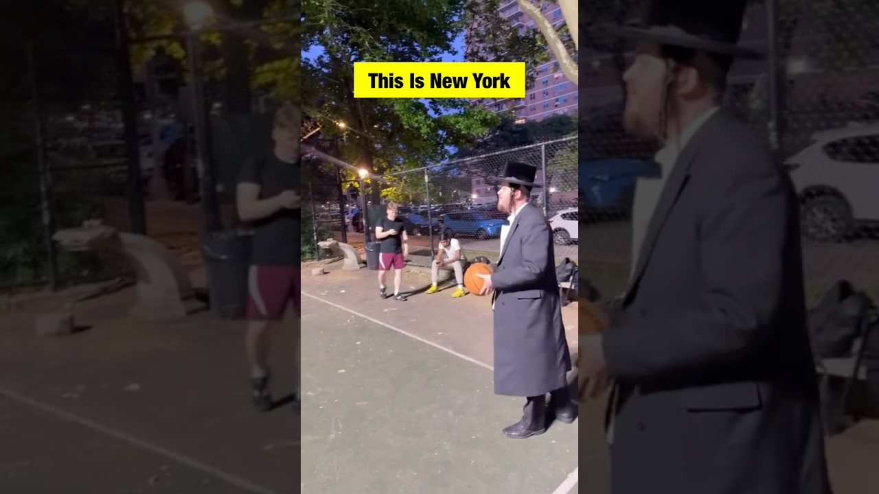Hasidic Man Plays Basketball in New York with the Community. Vid: Slimesznjj