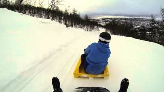 Sledding in Skarslia, Ål, Norway. 2 x 1,6km sledding trails. Great fun:-)