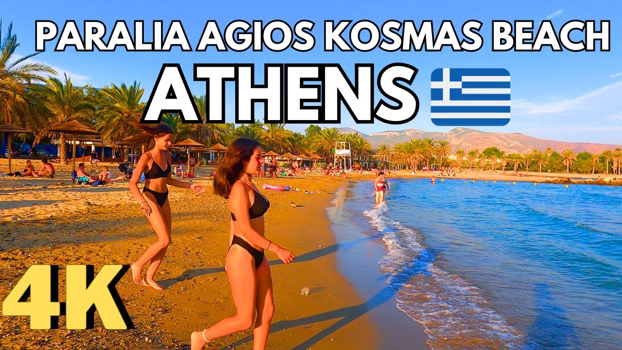 Paralia Agios Kosmas Beach in Athens, Greece 🇬🇷, 4K, summer, travel, tourism, Παραλία Αγίου Κοσμά