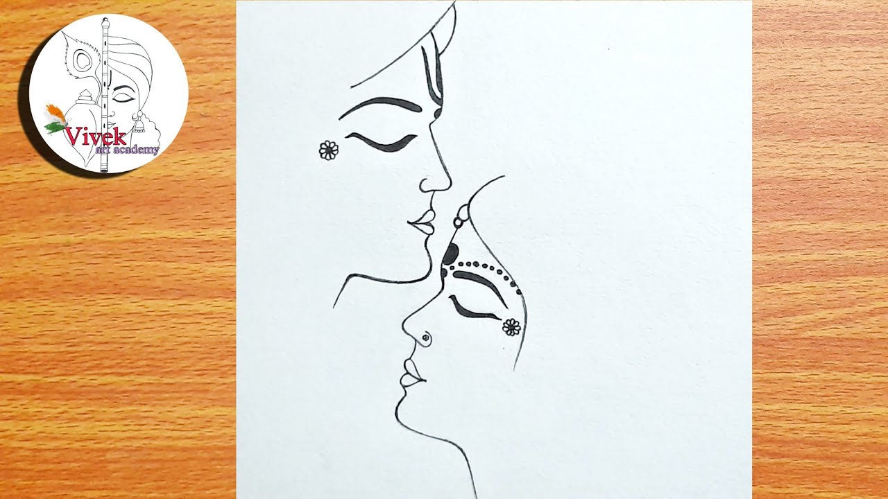 Easy Radha Krishna Drawing Images  Easy Simple Radha Krishna Drawing  Images and Pencil Drawings Sketches