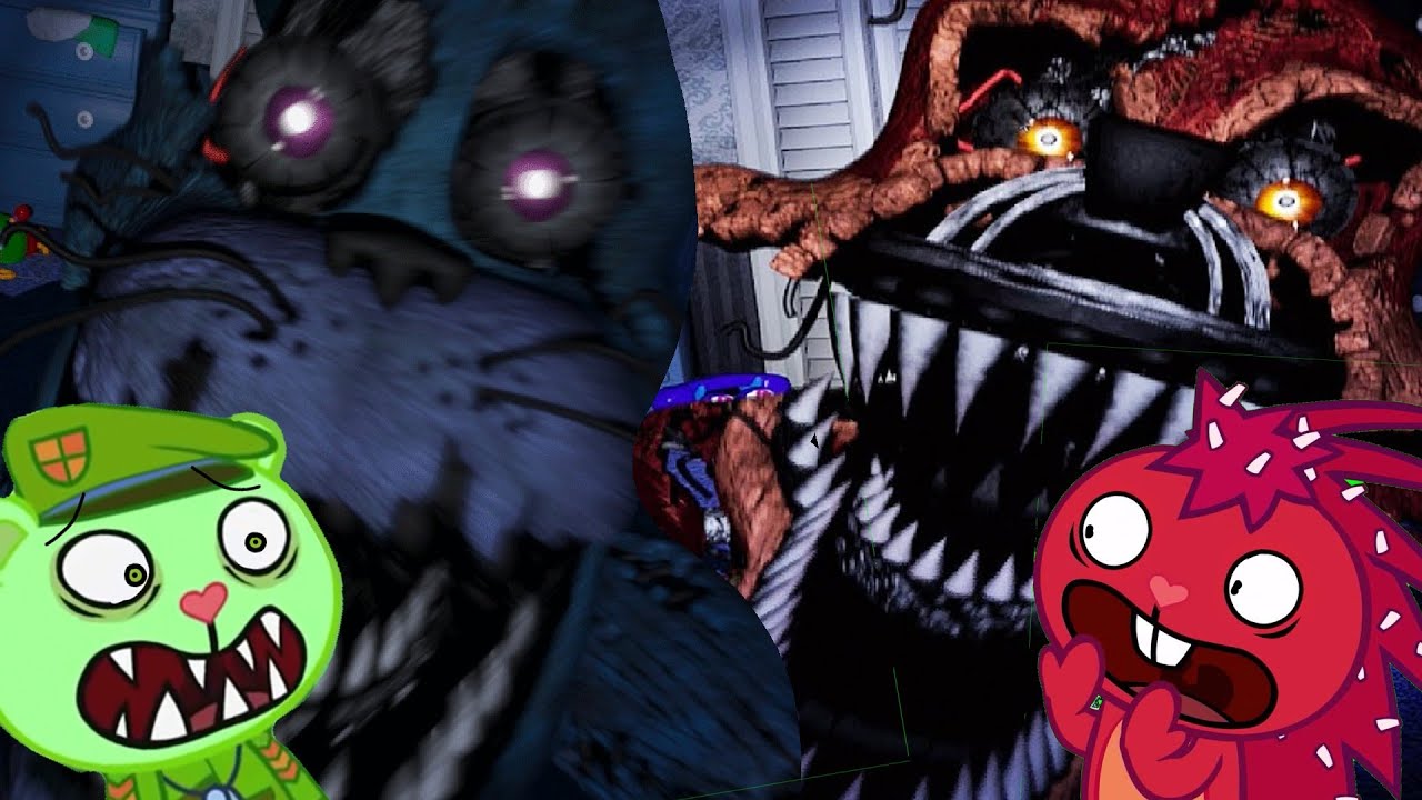 Fliqpy и Flaky Five Nights at Freddy's 4 (становится лучше или хуже) #flippy #happytreefriends