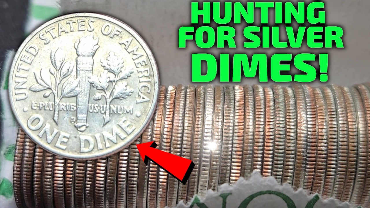 Coin Roll Hunting For SILVER DIMES!!! (FACE VALUE SILVER!) - YouTube