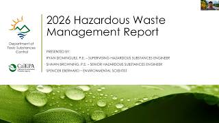 2026 Hazardous Waste Management Report - Draft Report Webinar June 16, 2026
