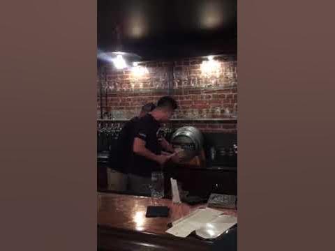 Nu Boonkham of Moksa Brewing Tapping Bearded Monk - YouTube