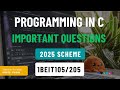 1BEIT105 Programming in C Important Questions | 1BEIT205 Important Questions | VTU Programming in C