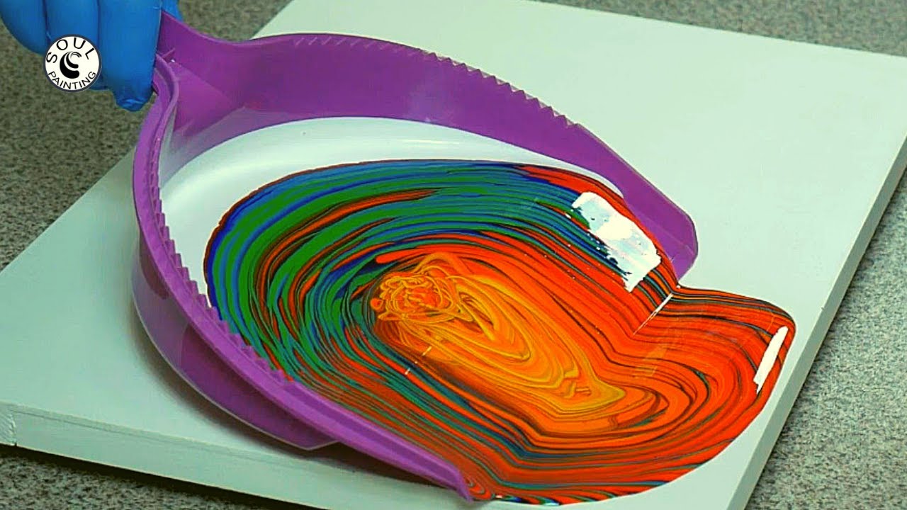 Acrylic Pouring FUN DUSTPAN RINGPOUR Technique FLUID ART Painting