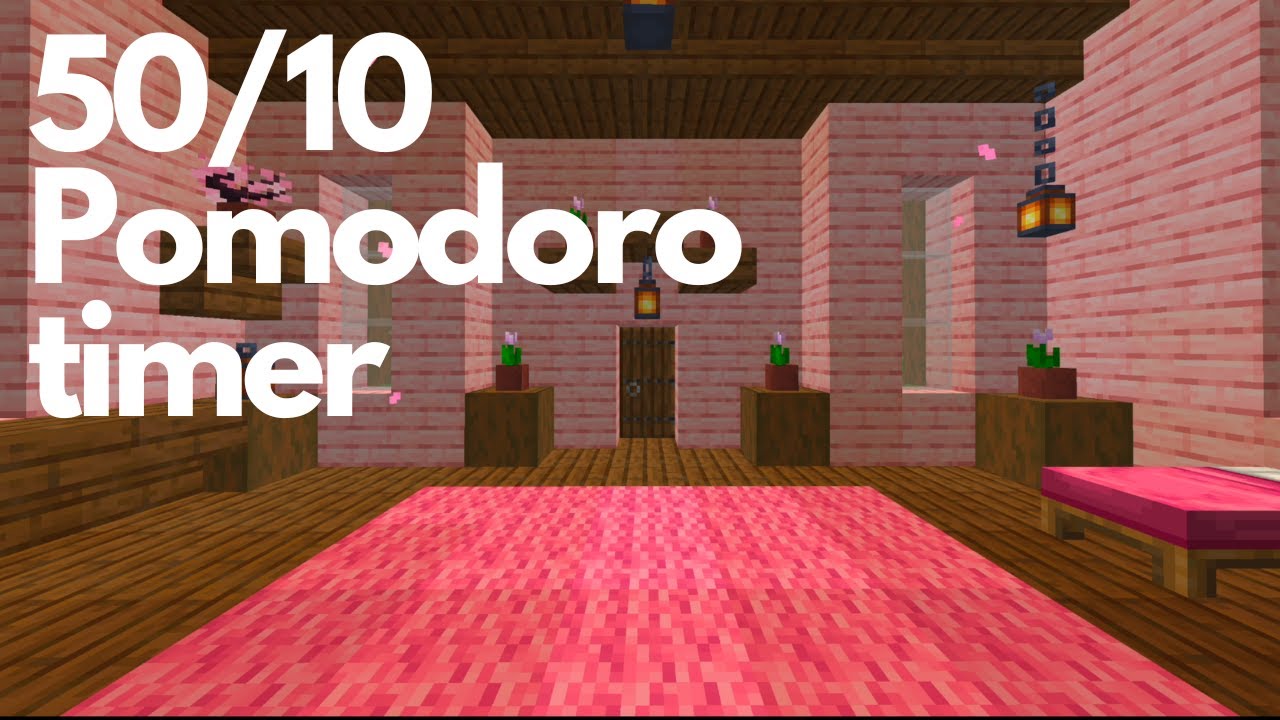 Minecraft Pomodoro Timer 50/10 Rainy Cherry Cottage - YouTube