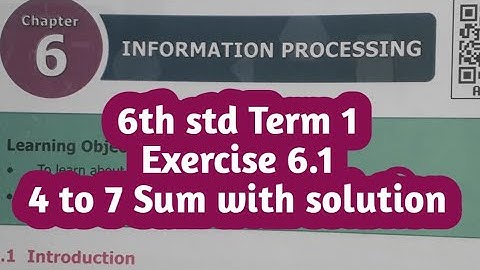 6th std Maths |Term 1|Chapter 6|exercise 6.1 |Information processing|4 to 7 sum with solution