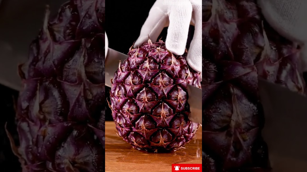 ASMR Slicing a Purple Pineapple | Crisp & Juicy Sounds