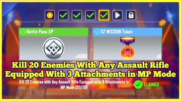 Call Of Duty Mobile Kill 20 Enemies With Any Assault Rifle Equipped With 3 Attachments in MP Mode TC