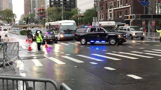 NYPD & U.S. SECRET SERVICE UNITS ESCORTING DIPLOMATS IN MIDTOWN AREA OF MANHATTAN IN NEW YORK CITY.