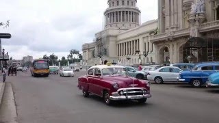 Classic (old) cars in traffic - Cuba - Havana