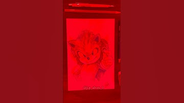 Red and Blue Drawing 3D 🕶️ - Sonic and shadow #sonic3 #3d #shorts #shadow #sony #marvel #movie