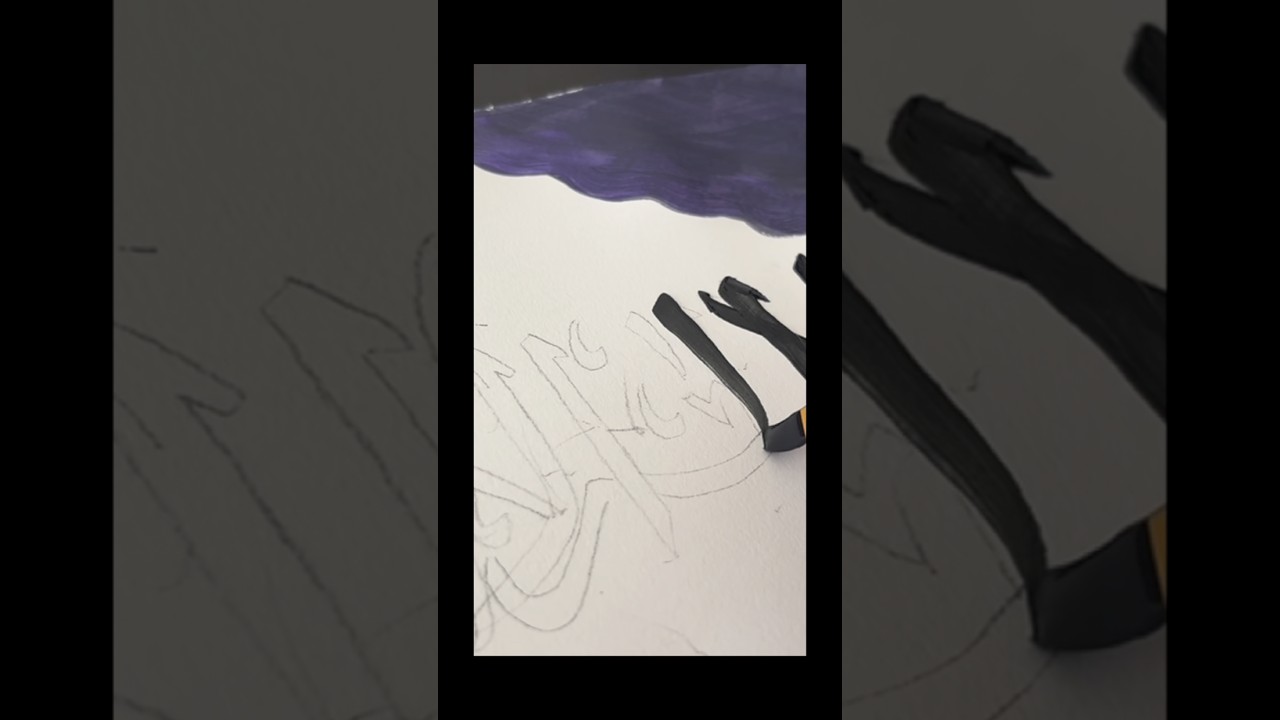 Paint with Me- Easy Arabic calligraphy for beginners #islamicart #shorts #kalimaa
