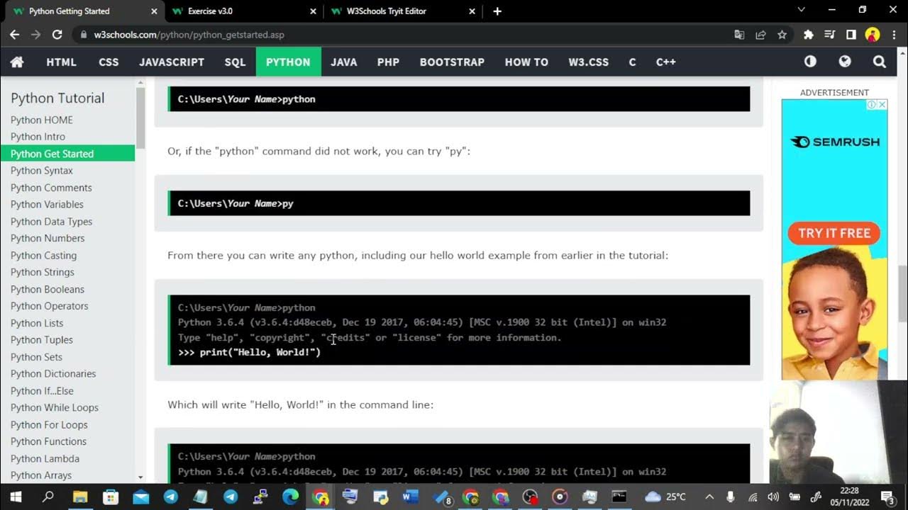 Learning Python with w3schools | Part 1 - YouTube