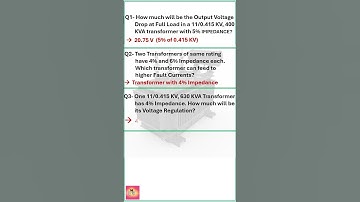 Interview Questions on Transformers | Percentage Impedance of Transformer | Voltage Regulation |