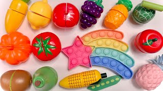 Satisfying Video ASMR | How to Cut Fruits and Vegetables, Grape, Melon | Wooden and Plastic, Pop It