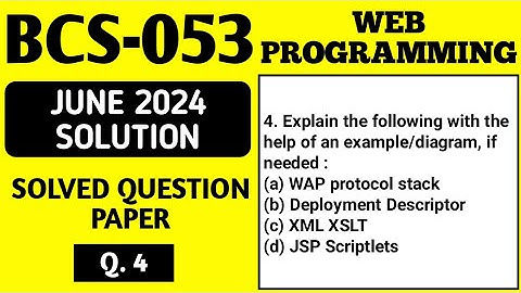 P4- 4(a), (b) | BCS 053 June 2024 Solution | BCS053 Solved Question Paper | Bcs53 Important Question